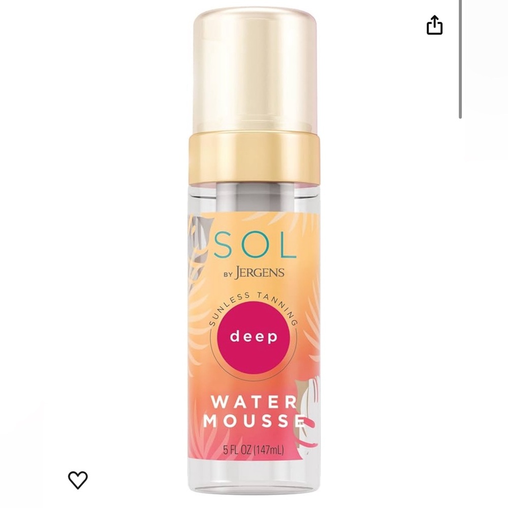 SOL by Jergens Deep Water Mousse , Water-based Self Tanner with Coconut Water